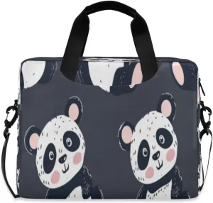 Laptop Bag for Women - Fits 16 inch with Laptop Compartment Carrying Messenger Sleeve with Strap Professional Fashion Travel Purse for Business Office Bag Cartoon Panda