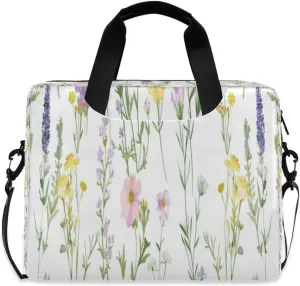 Laptop Bag for Women - Fits 16 inch with Laptop Compartment Carrying Messenger Sleeve with Strap Professional Fashion Travel Purse for Business Office Bag Floral