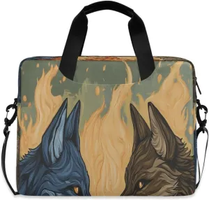 Laptop Bag for Women - Fits 16 inch with Laptop Compartment Carrying Messenger Sleeve with Strap Professional Fashion Travel Purse for Business Office Bag Two Wolves