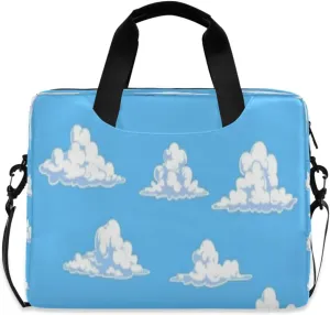 Laptop Bag for Women - Fits 16 inch with Laptop Compartment Carrying Messenger Sleeve with Strap Professional Fashion Travel Purse for Business Office Bag White Clouds
