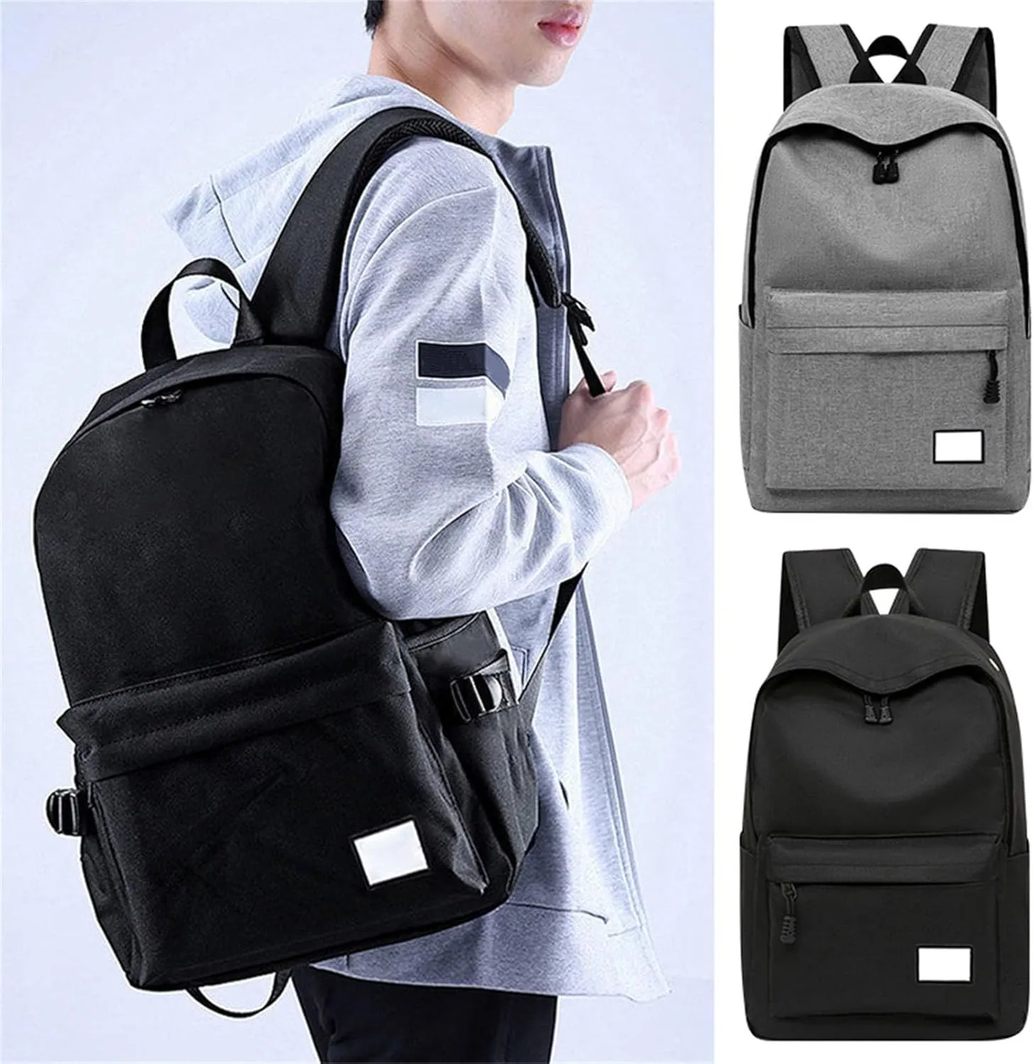 Laptop College Backpack For Women Men Bookbag With Computer Compartment Lightweight Book Bag For with (Black, One Size)