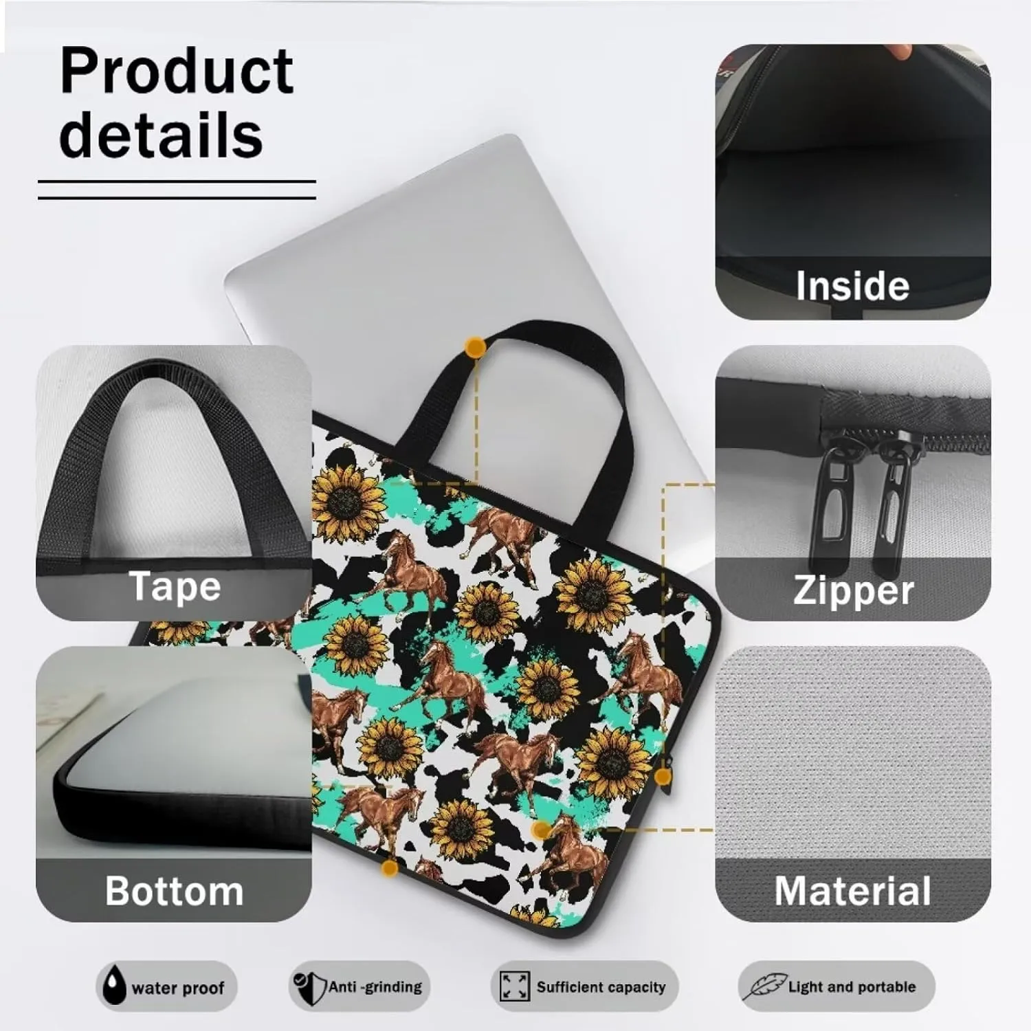 Laptop Tote Protective Case with Handle,Water-Repellent Computer Cover