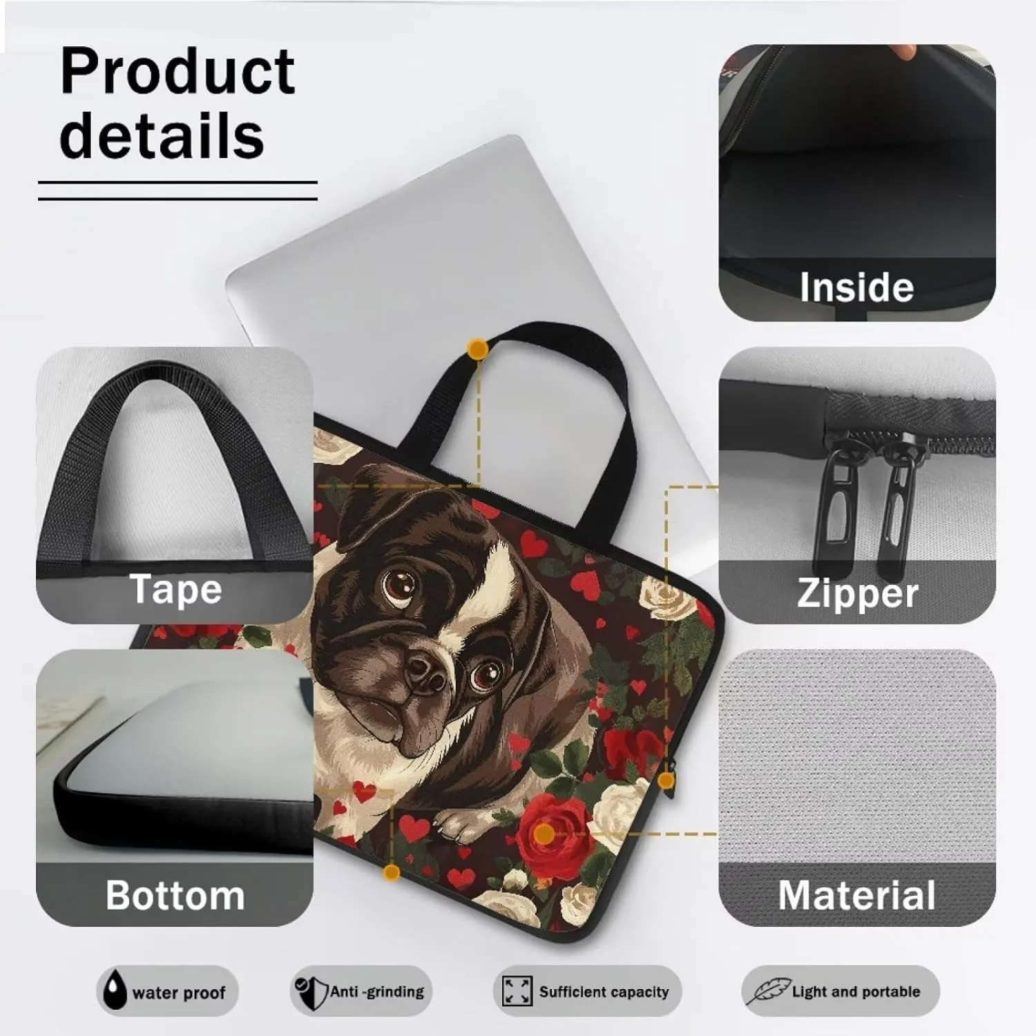 Laptop Tote Protective Case with Handle,Water-Repellent Computer Cover