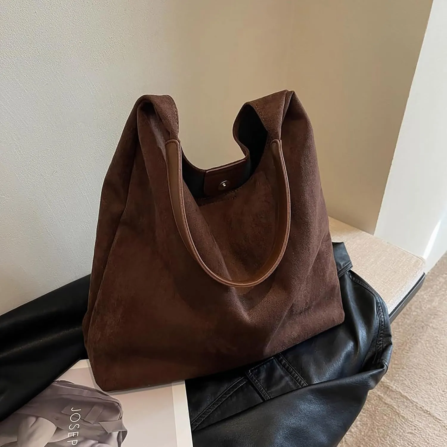 Large Messenger Bag Tote Bags For Women Work Bags Suede Slouchy Bag Handbag Tote Handbag