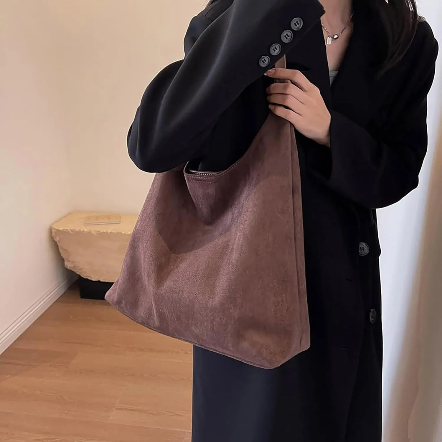 Large Messenger Bag Tote Bags For Women Work Bags Suede Slouchy Bag Handbag Tote Handbag