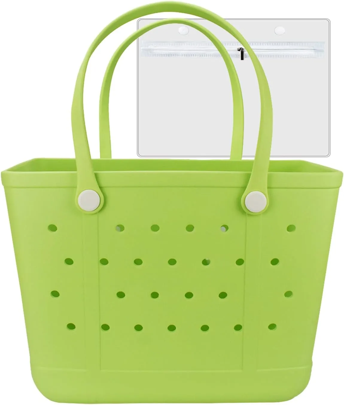 Large Open Rubber Tote Bag, Washable Beach Bags Waterproof Sandproof, Portable Outdoor Tote