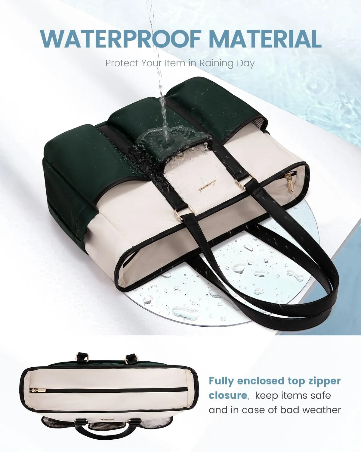 LOVEVOOK 17 Inch Laptop Tote Bag for Women Work, Teacher Tote Nurse Bag, Professional Utility Computer Bag For Work/Travel/College/Daily, Large Purse Handbag With Multi Pockets & Top Zipper
