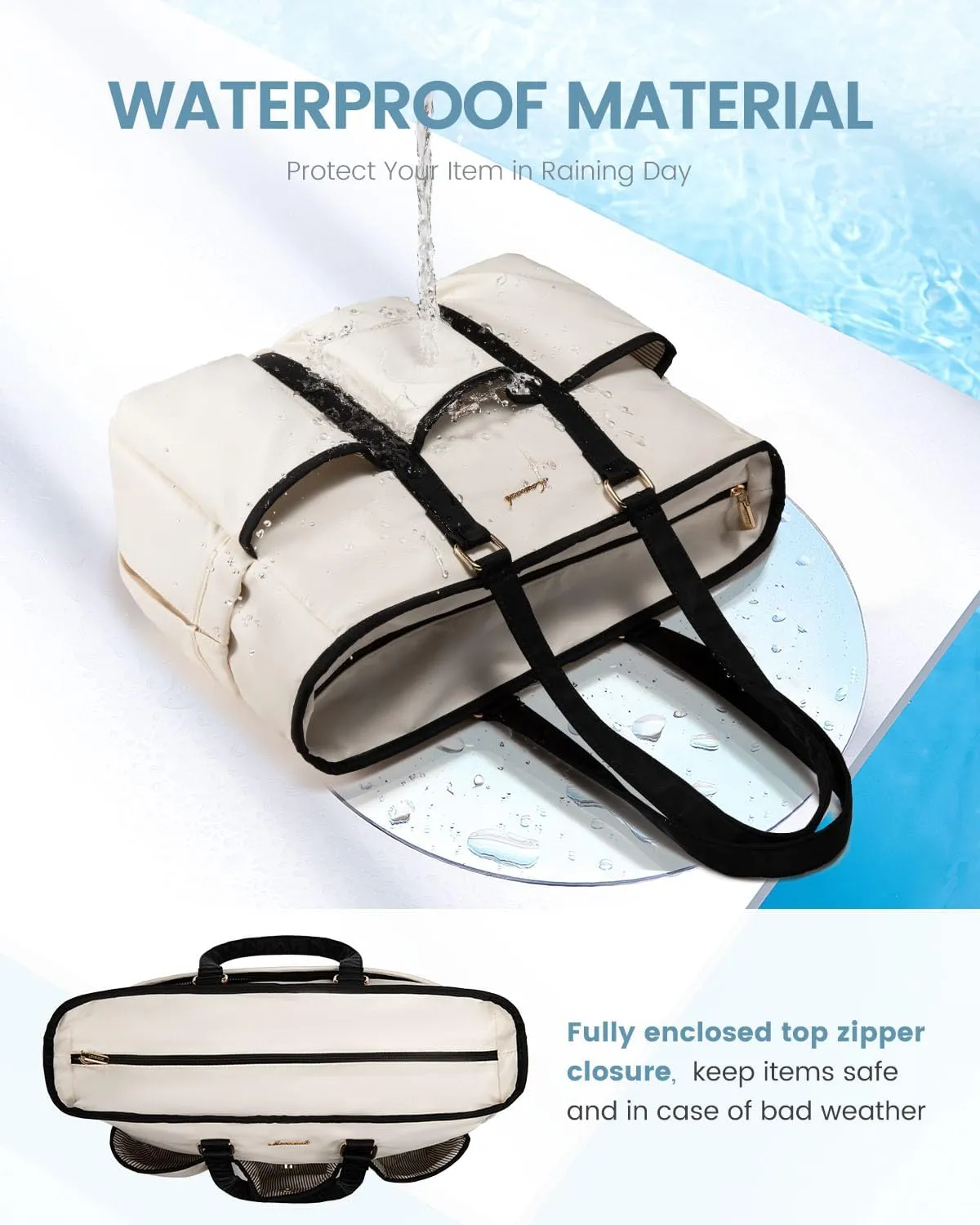 LOVEVOOK Work Tote Bag for Women, Laptop Bag for Women, Teacher Tote Bag Nurse Bag, Utility Bag For Work/Travel/College/Daily, Professional Computer Purse Large Handbag With Multi Pockets