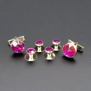 Magenta Stud & Cufflink Set