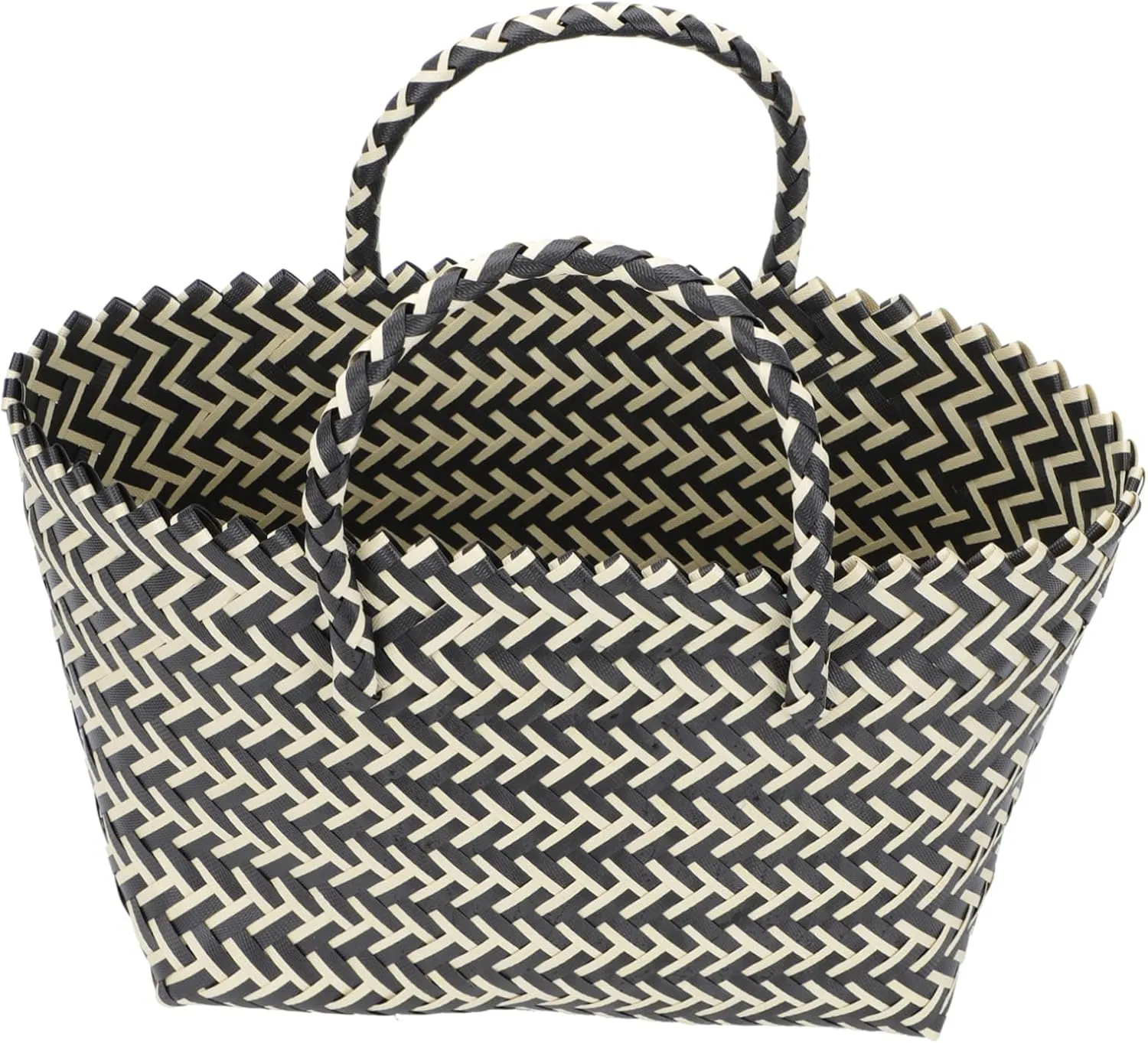 MAGICLULU 1Pc Handwoven Plastic Bag Retro Style Casual Handbag for Summer Beach and Stylish Tote for Everyday Use for Shopping and Photography Props
