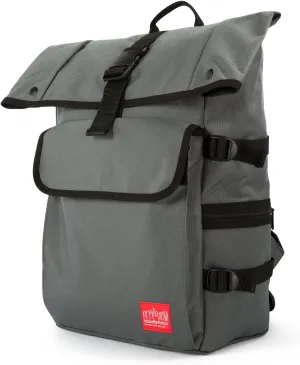 Manhattan Portage Silvercup Backpack With Roll Top Closure Spacious Main Compartment And Water Resistant Coating In 1000D Cordura (Grey)
