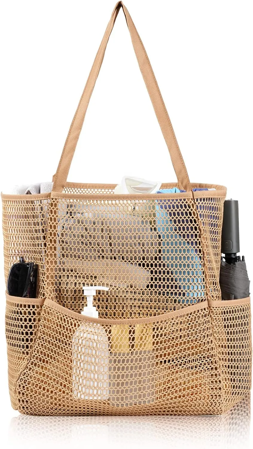Mesh Beach Tote Bag, Extra Large Shoulder Bag for Women, Pool Bag for Shopping, Travel & Vacation