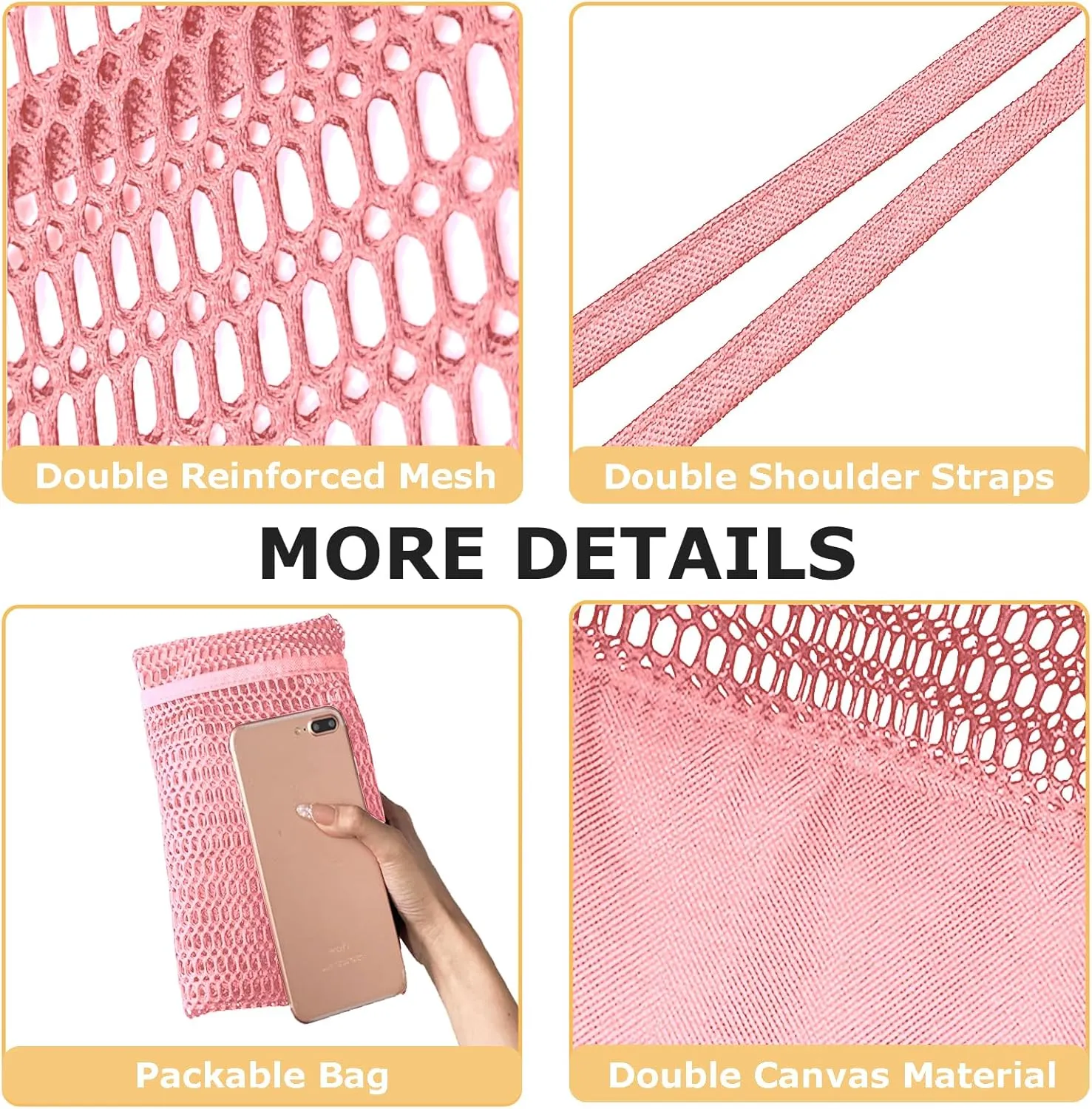 Mesh Beach Tote Bags for Women Sandproof Large Shoulder Pool Swimming Bag Summer Vacation Essentials Inner Pocket
