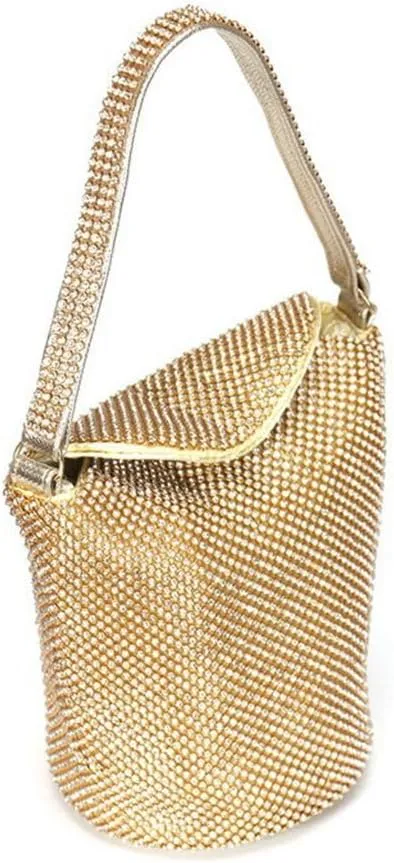Mini Diamond Shining Bucket Evening Bag Chic Shoulder Bag Handle Crossbody Tote for Parties