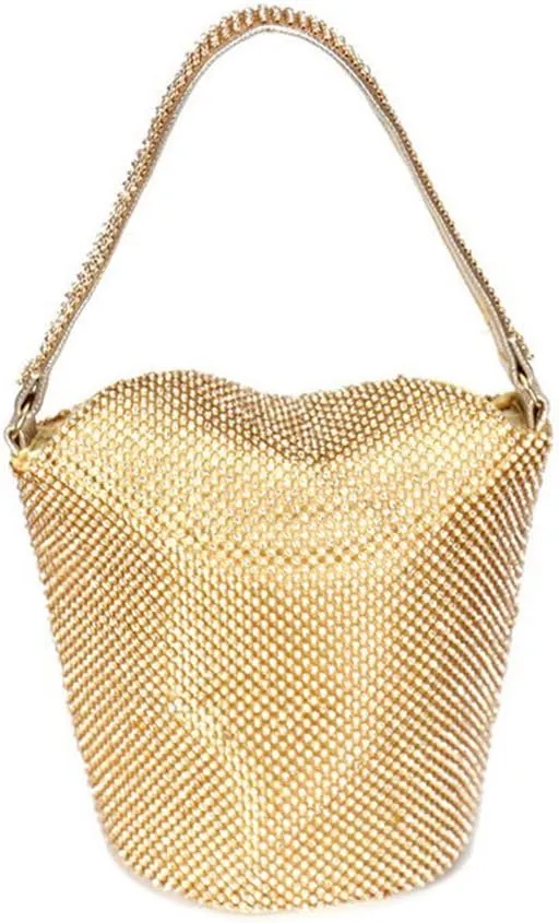 Mini Diamond Shining Bucket Evening Bag Chic Shoulder Bag Handle Crossbody Tote for Parties