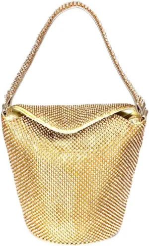 Mini Diamond Shining Bucket Evening Bag Chic Shoulder Bag Handle Crossbody Tote for Parties