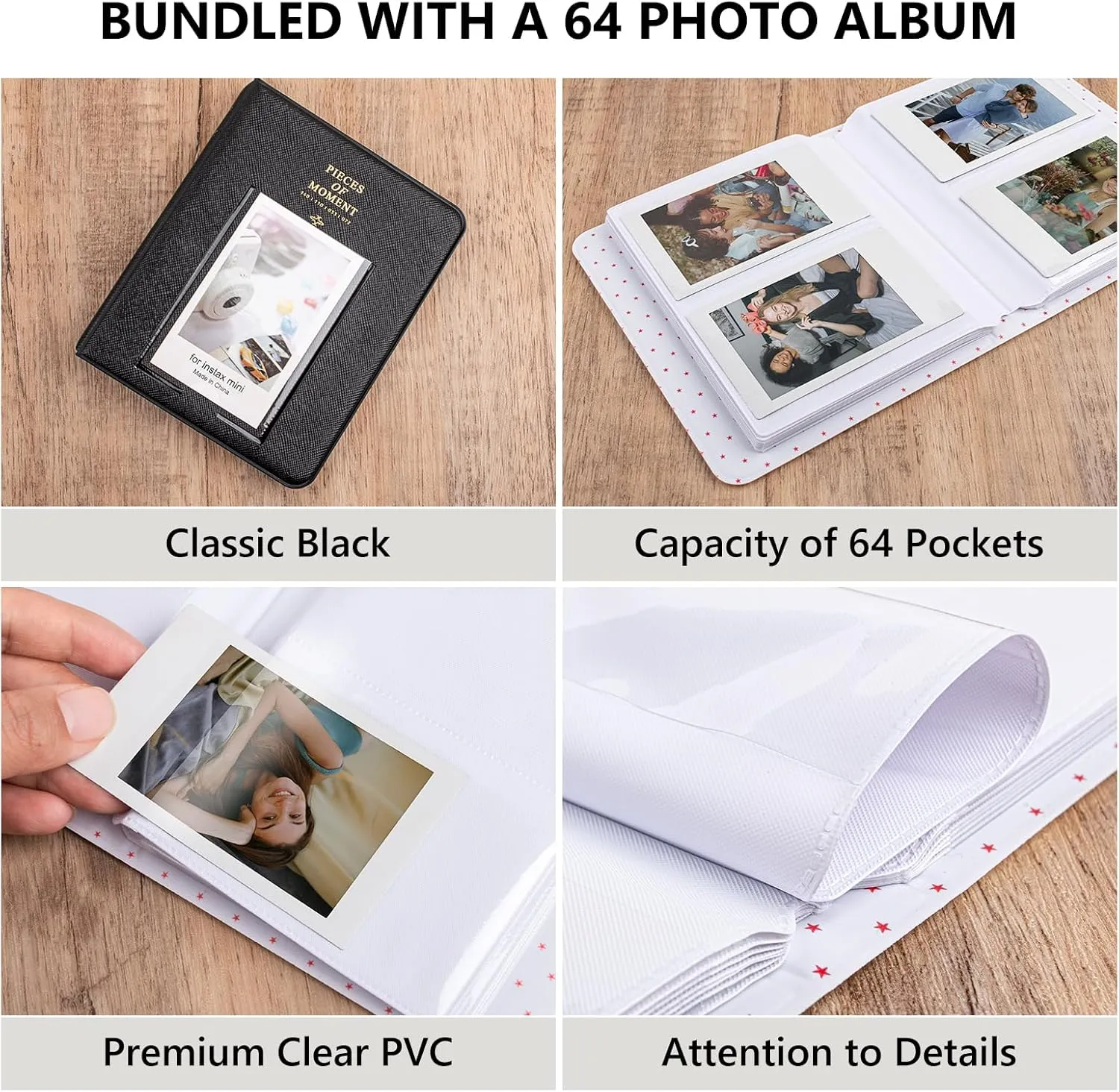 Mini Evo Protective Case and Accessories for Fujifilm Instax Mini Evo Instant Camera - Black Case with Album and Shoulder Strap