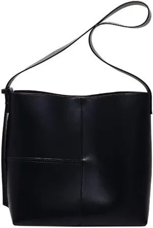 Mudono Shoulder Bag for Women Minimalist Bucket Bag Spacious Tote Handbag Everyday Commuter Bag with Zipper Cosmetic Pouch