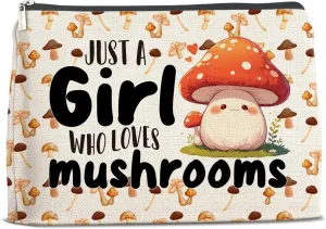 Mushroom Makeup Bag Gifts for Women, Gifts for Mushroom Lovers Sister Friend, Cosmetic Travel Organizer Toiletry Bag