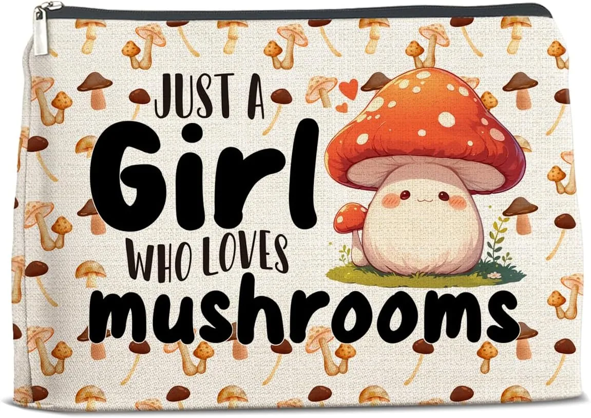 Mushroom Makeup Bag Gifts for Women, Gifts for Mushroom Lovers Sister Friend, Cosmetic Travel Organizer Toiletry Bag