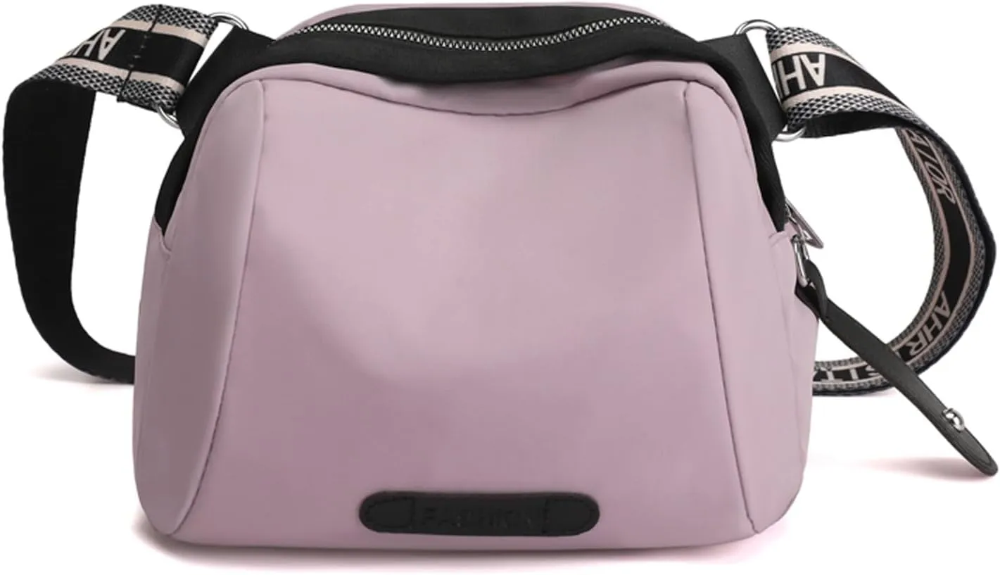 New Fashionable Casual Shoulder Bag Lightweight Nylon Fabric Women Crossbody Bag Mens Messenger Tote (Purple, One Size)