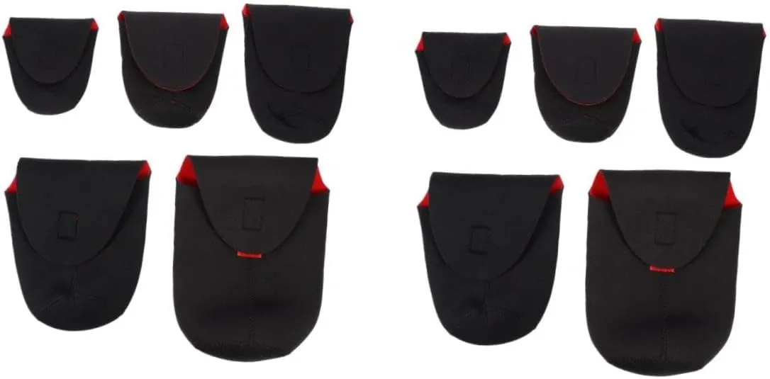 NUOBESTY 2sets 5pcs Neoprene Lens Pouch Shockproof Camera Lens Cases with Belt Loop Clip for Travel Protection Against and Scratches 5pcs*2