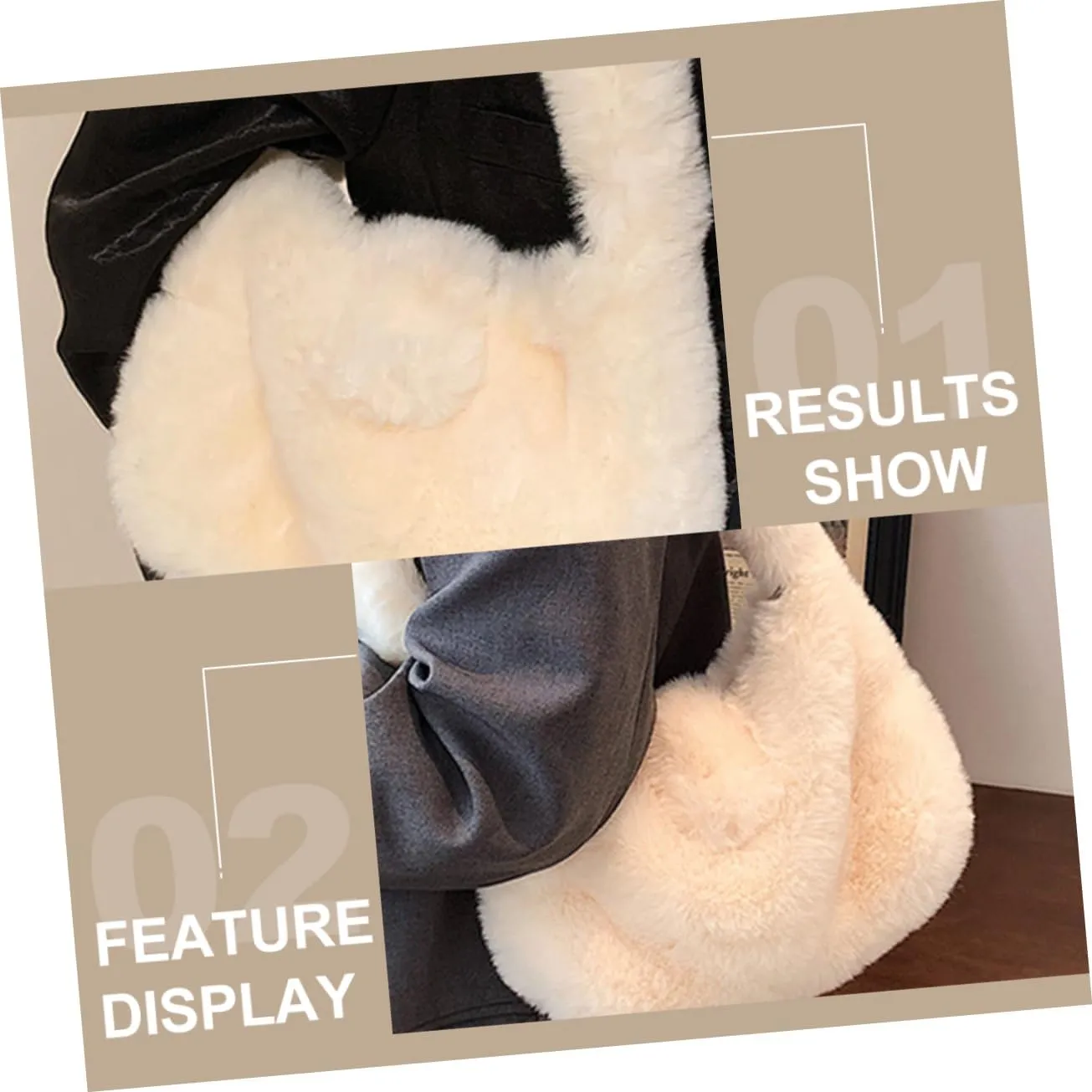 PartyKindom Capacity Plush Handbag for Stylish All Match Winter Single Shoulder Bag for Outdoor Use Phone Storage