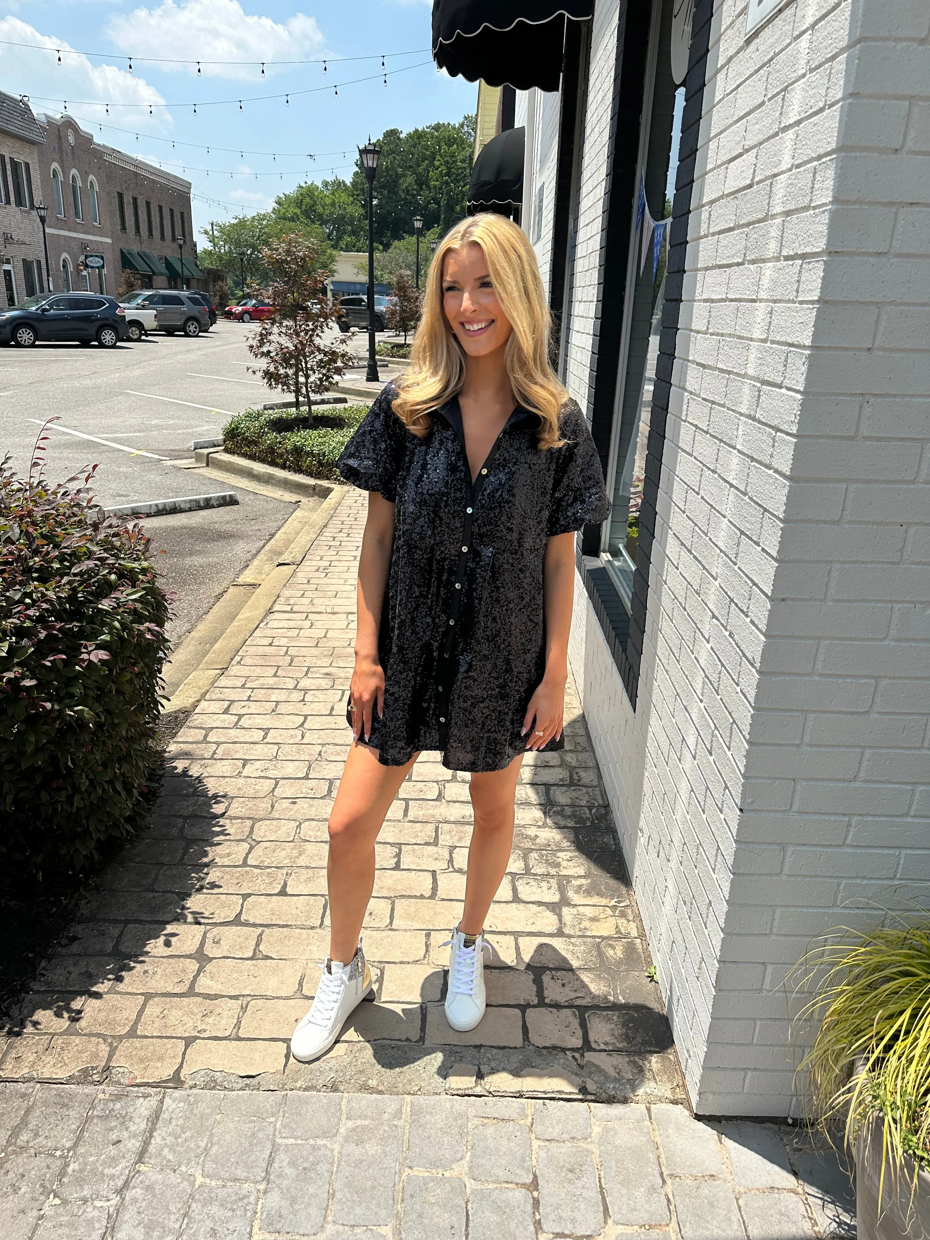 PE Collar Sequin Dress