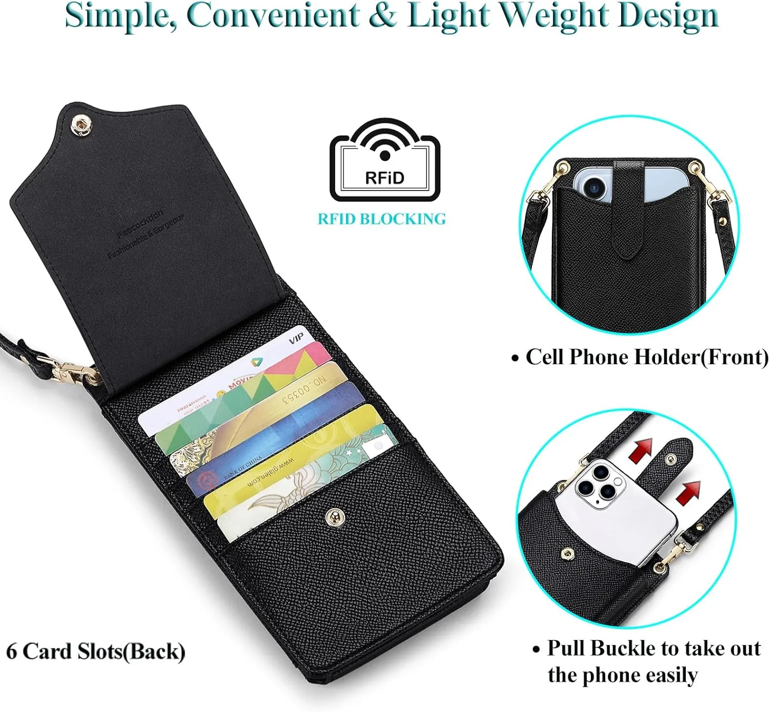 Peacocktion Small Crossbody Cell Phone Purse for Women Travel Lightweight Mini Small Bags for Women with Card Slots