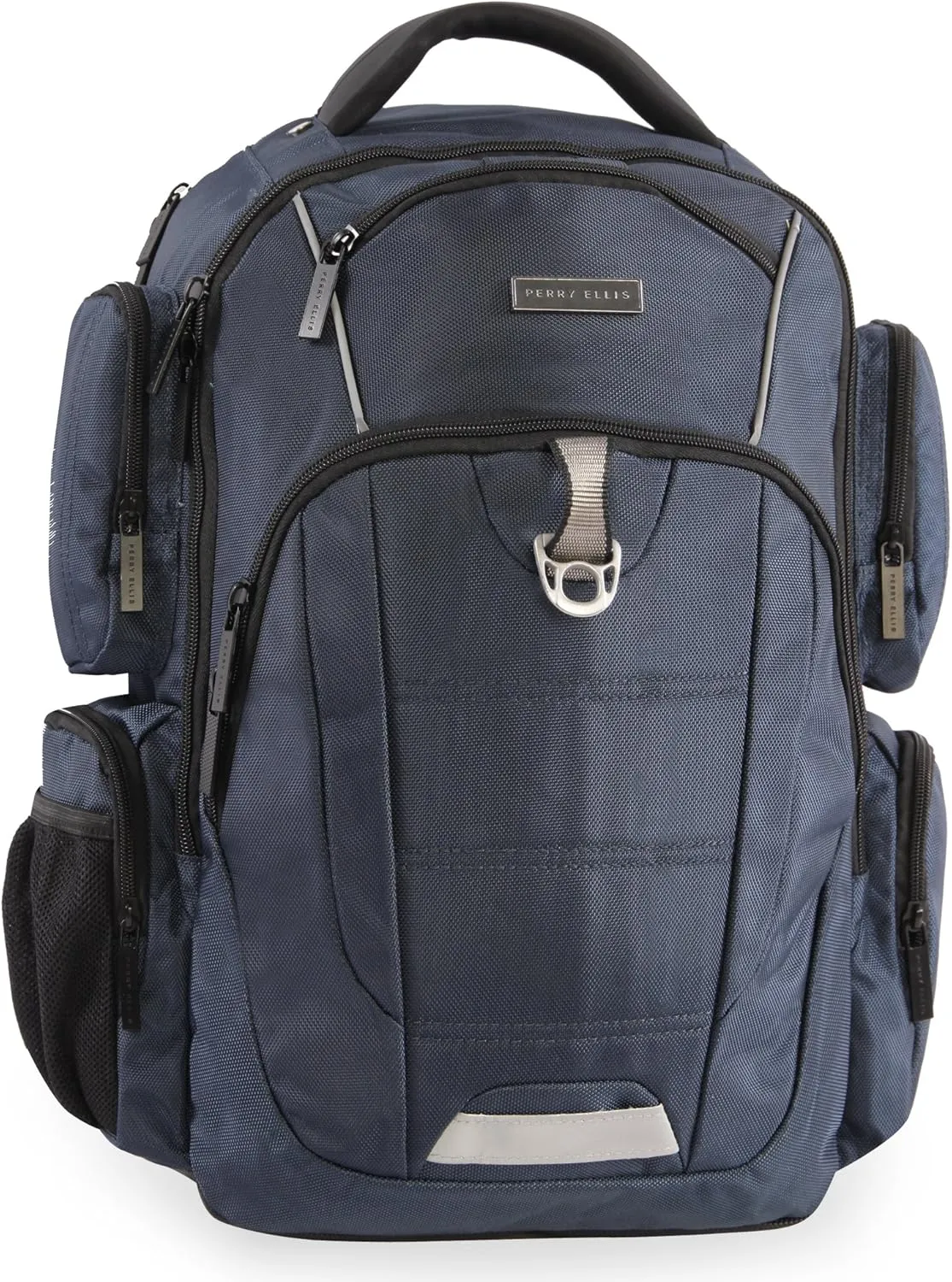 Perry Ellis 9-Pocket Professional Laptop-P350 Business Backpack, Navy, One Size