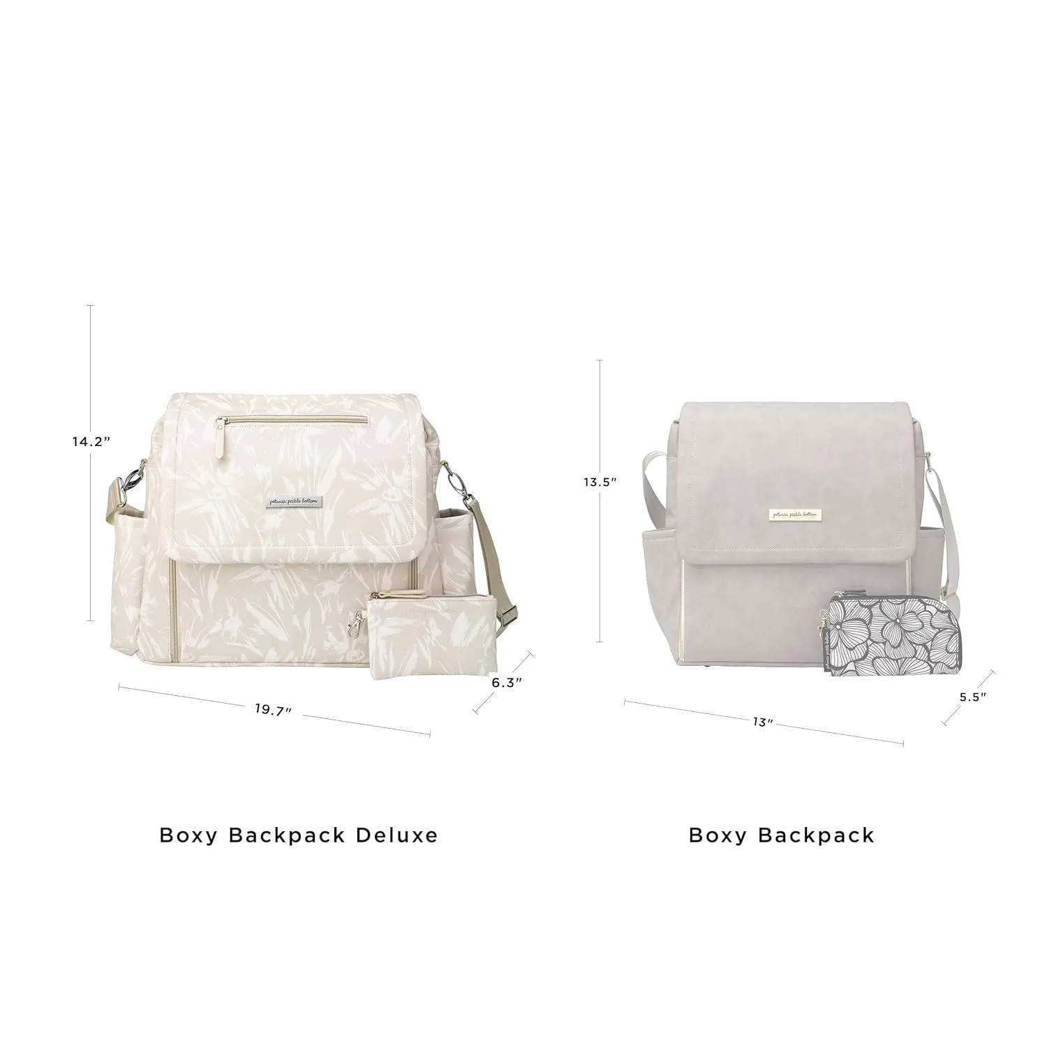 Petunia Pickle Bottom Boxy Backpack Deluxe, Diaper Bag for Parents, Stylish Baby Bag, Spacious Backpack for On-The-Go Moms (Linen Blossoms)