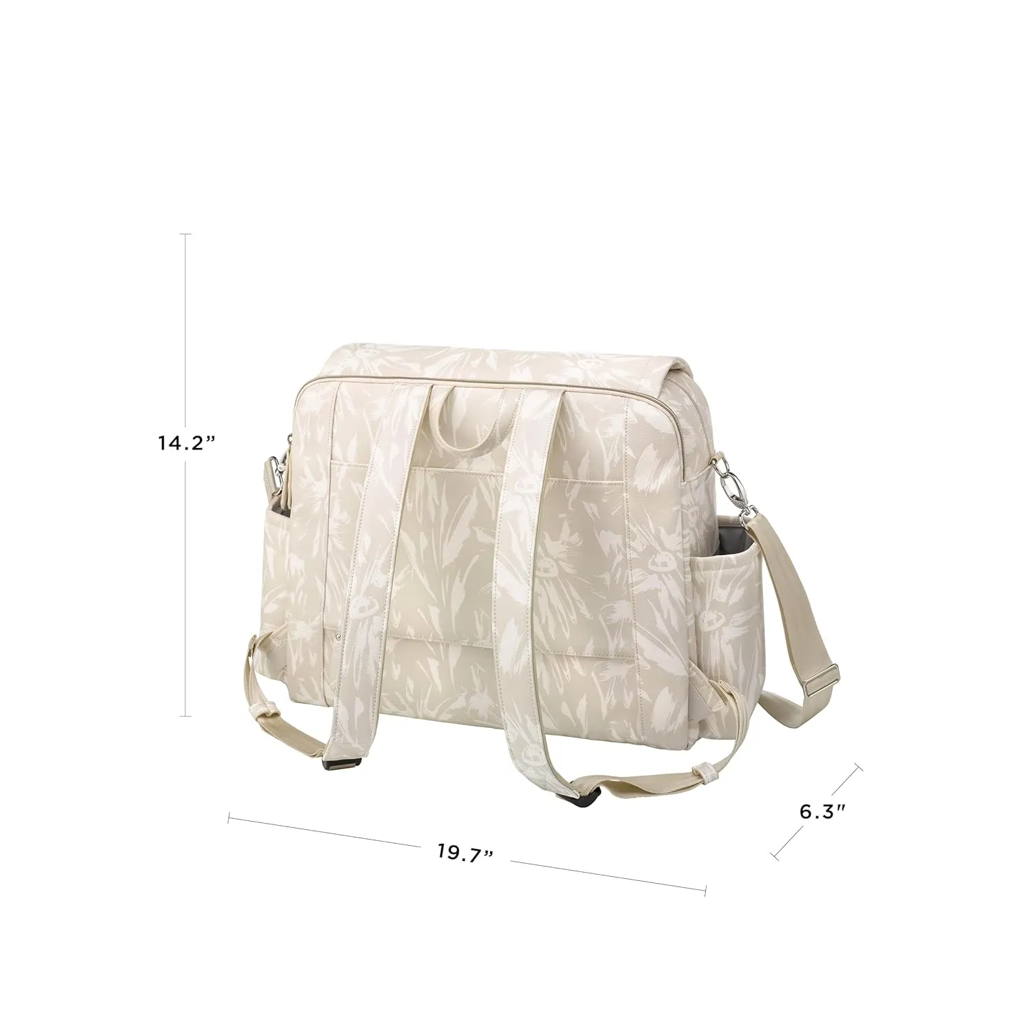 Petunia Pickle Bottom Boxy Backpack Deluxe, Diaper Bag for Parents, Stylish Baby Bag, Spacious Backpack for On-The-Go Moms (Linen Blossoms)