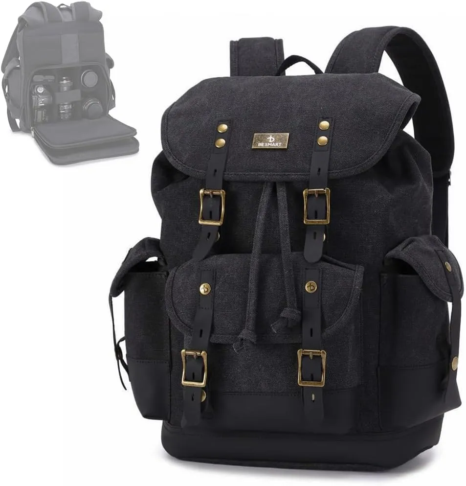 Professional Camera Backpack with Removable Photography Cube,Waterproof DSLR/SLR/Mirrorless Lens Camera Case with Trolley Sleeve,Men&Womens Travel Bag Fit 13.5 Inch Laptop (black)