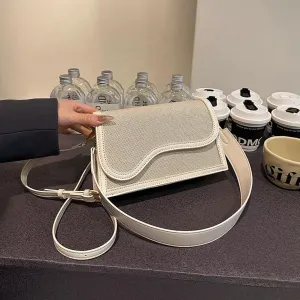 PU and Canvas Bag for Women Trendy Shoulder Purses Handbag Chic Crossbody Hobo Bag with Removable Strap