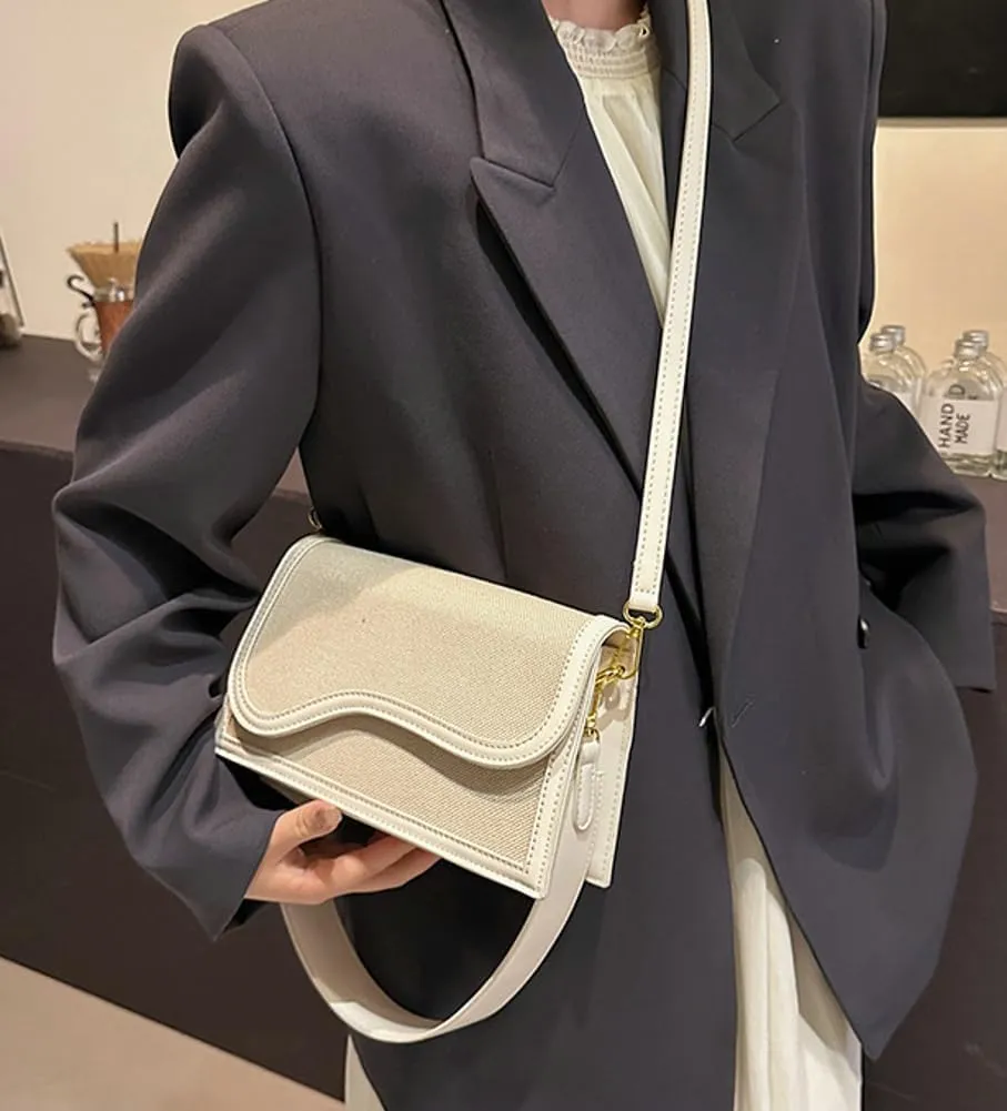 PU and Canvas Bag for Women Trendy Shoulder Purses Handbag Chic Crossbody Hobo Bag with Removable Strap