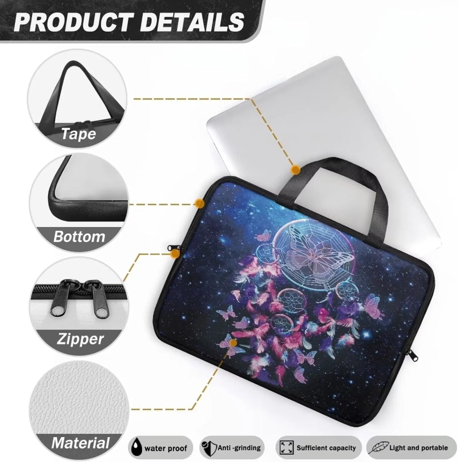 PU Leather Laptop Bag Design for Business Professional Commuter, Protective Sleeve Fits Laptop