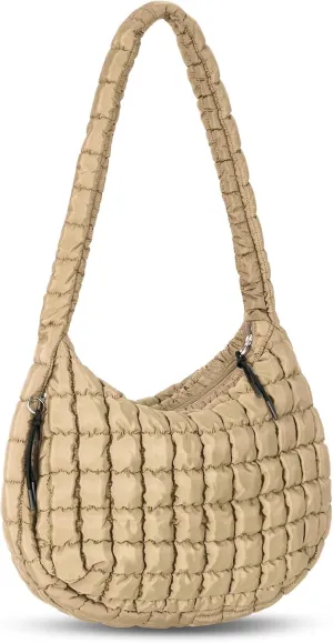 Puffer Tote Bag Quilted Carryall Bag Crossbody Bag Puffy Shoulder Bag for Women Lightweight Hobo Bags