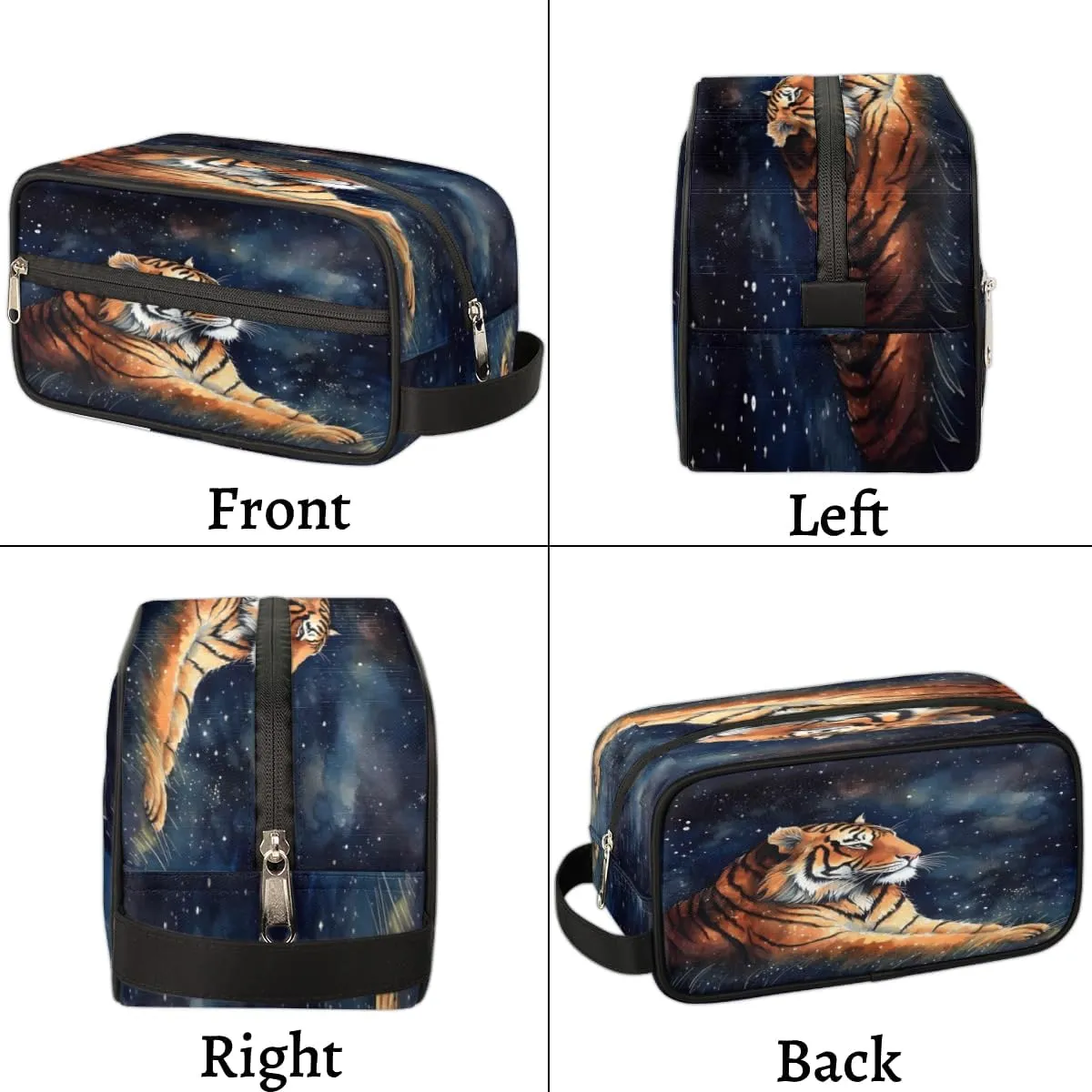 QsirBC Tiger Adorable Style Toiletry Bag for Men Travel Makeup Organizer Mens Shaving Kit Bag Traveling Cosmetic Bags for Toiletries Accessories