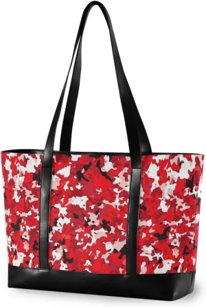 Red Camouflage Camouflage professional womens laptop tote bags with zipper canvas tote bag for commuter with mom bolsa para computadora portatil mujer