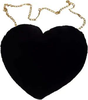 Retro Clutch Underarm Purse Fashion Love Bag Peach Heart Bag Women Chain Crossbody Plush One Shoulder Wool