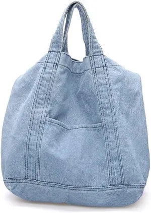 Retro Tote Shoulder Purse Lightweight Crossbody Jean Handbag Denim Handbag for Women