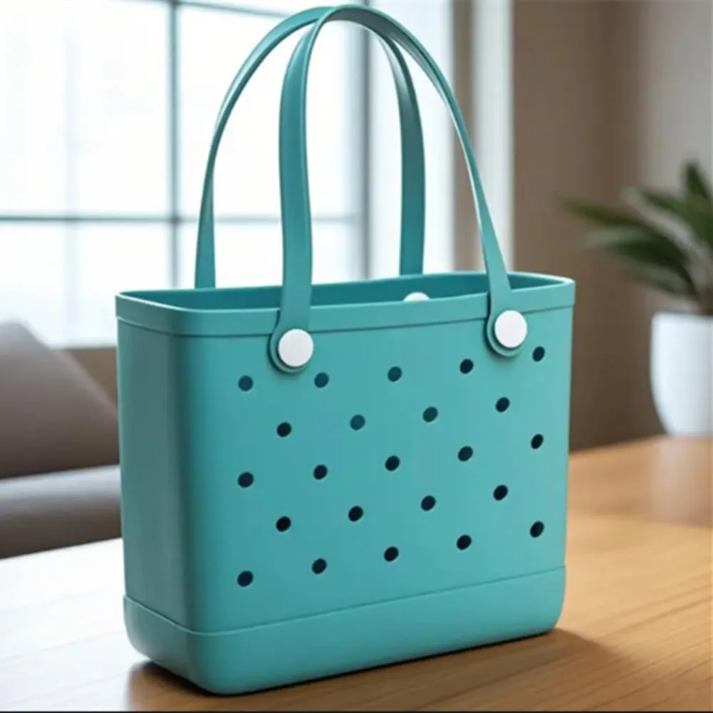 Rubber Beach Bag for Women,Large Capacity Waterproof Outdoor Large Tote Bag for Beach Boat Sports Pool