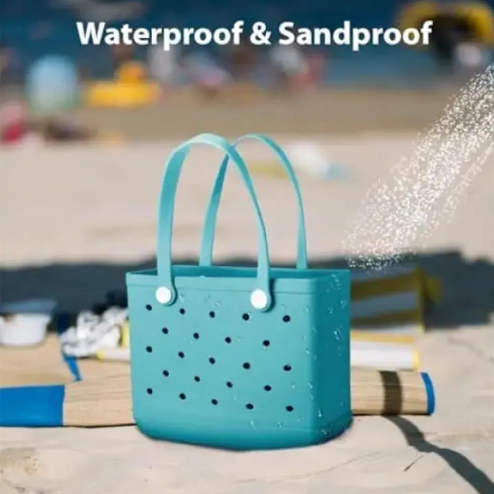 Rubber Beach Bag for Women,Large Capacity Waterproof Outdoor Large Tote Bag for Beach Boat Sports Pool