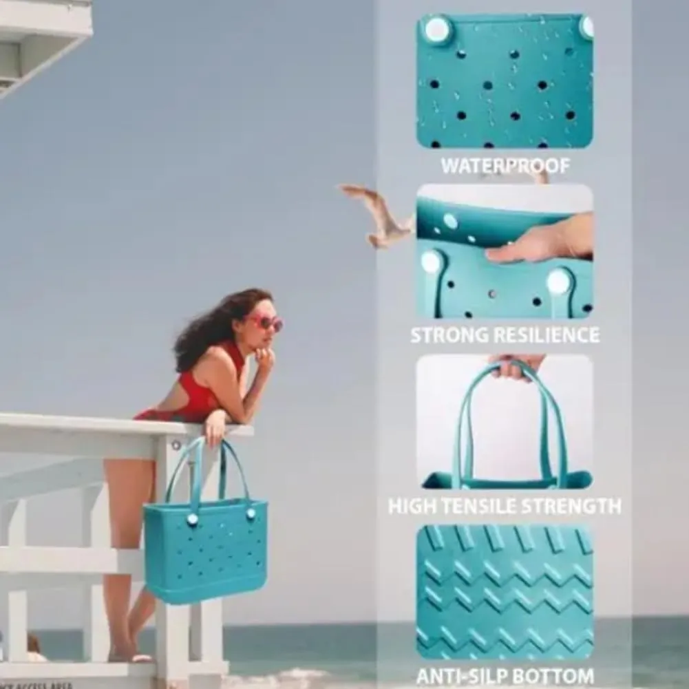 Rubber Beach Bag for Women,Large Capacity Waterproof Outdoor Large Tote Bag for Beach Boat Sports Pool