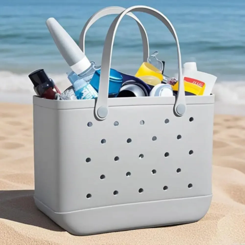 Rubber Beach Bag for Women,Large Capacity Waterproof Outdoor Large Tote Bag for Beach Boat Sports Pool