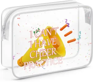 Sazuwu Cheer Gifts for Cheerleaders Clear Makeup Bag Organizer Travel Cheerleading Team Mom Appreciation Gifts Cheerleader Thank You Gift Cosmetic Bag Cheer Themed Birthday Gift for Girls
