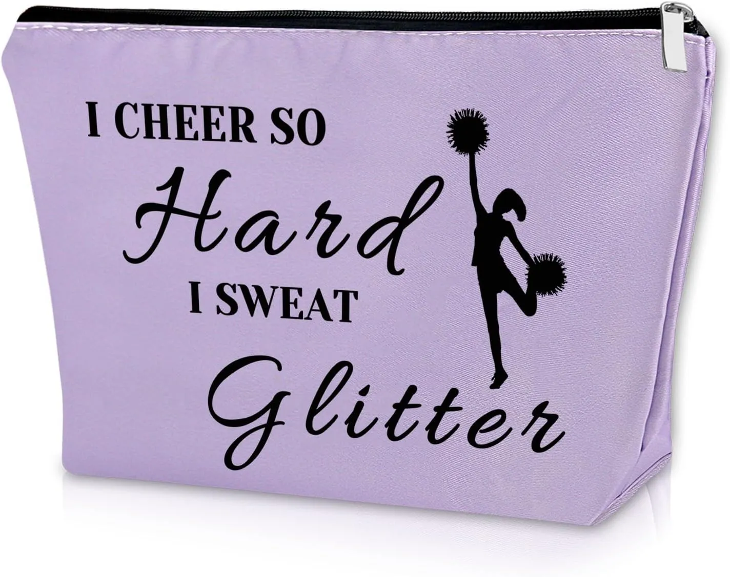 Sazuwu Cheer Gifts - Purple Makeup Bag for Cheerleaders & Coaches - Inspirational Cheer Gifts for Birthday & Christmas