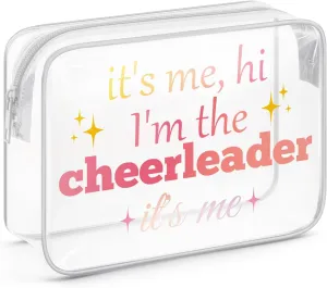 Sazuwu Cheerleader Gifts for Girls Clear Makeup Bag Organizer Travel Cheerleading Gifts for Team Cheerleader Thank You Gift Cosmetic Bag Cheer Gifts for Cheerleaders Teammate Appreciation Gifts