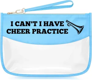 Sazuwu Funny Cheer Gifts Blue Makeup Bags with Zipper Cheerleader Team Gifts for Girls Cheerleading Coach Thank You Gifts Cosmetic Travel Bag Organizer Christmas Graduation Birthday