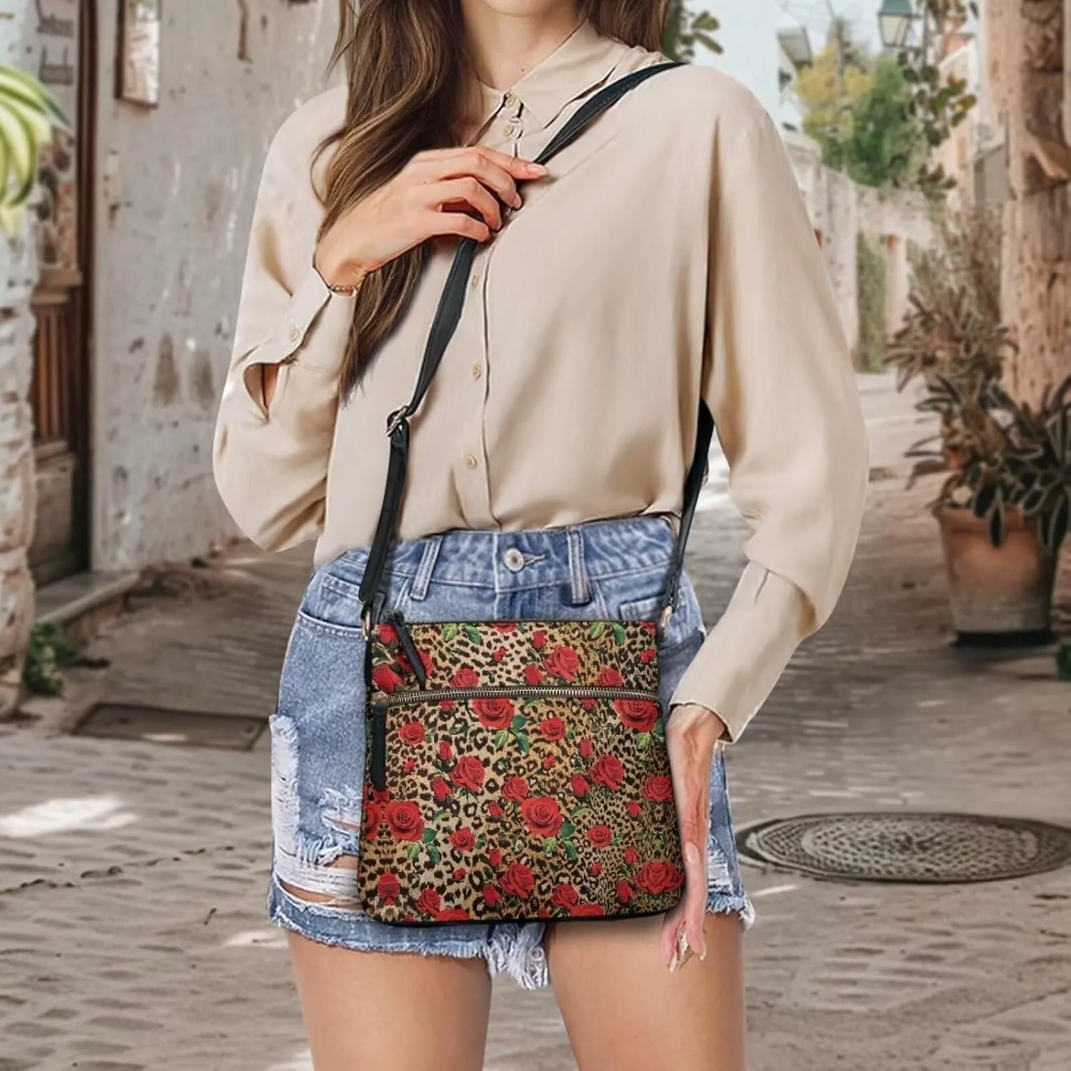 Sepetwhos Crossbody Bags Purses for Women Shoulder Handbags Crossover Stylish Trendy Pocketbook with Top Zipper Closure